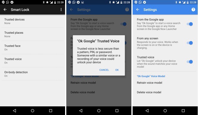 Trusted Voice : déverrouiller votre dispositf Android avec 'OK Google'