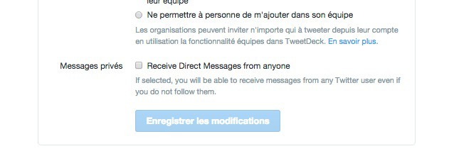 Twitter permet à quiconque de vous envoyer un DM