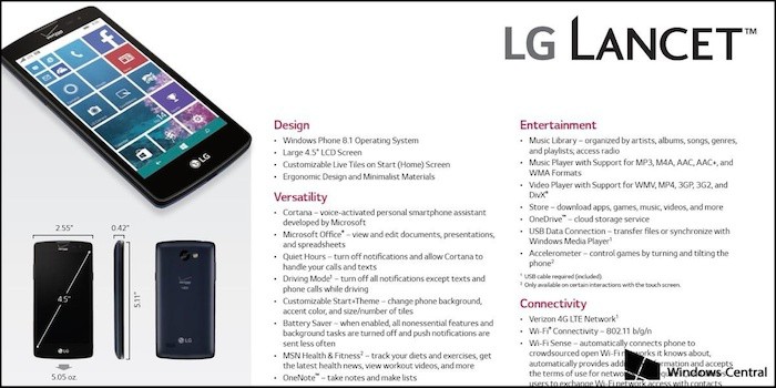 LG Lancet : une équipe avec Verizon pour lancer un Windows Phone ?