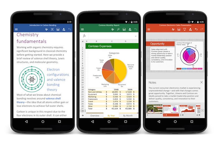 Microsoft publie des applications Office pour les smartphones Android