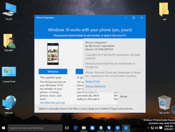 Build 10154 de Windows 10 : compatible mobile