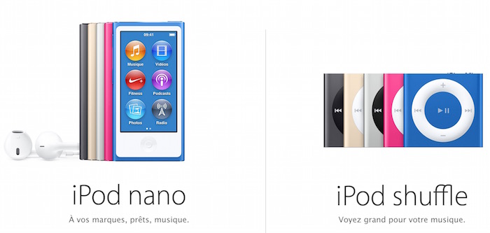 Apple rafraîchit sa gamme d'iPod : nouveaux coloris, meilleures spécifications