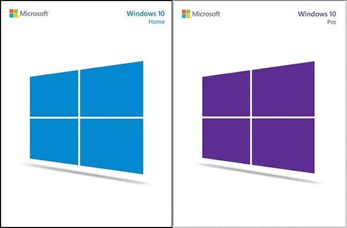 Est-ce les boîtes de Windows 10 Home et Pro ?