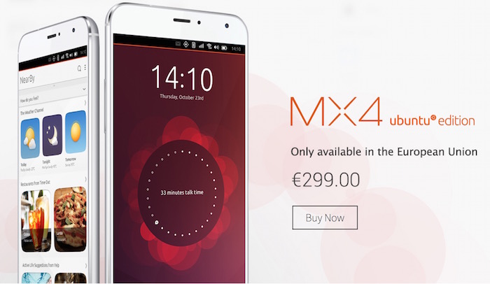 Meizu MX4 Ubuntu Edition : vous pouvez l'acheter sans invitation