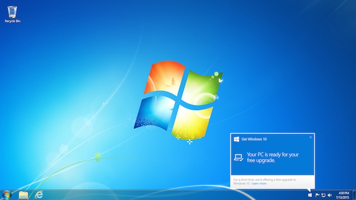 Windows 10 : alerte d'installation