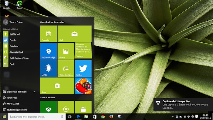Windows 10 : menu Démarrer Windows 10 : menu Démarrer
