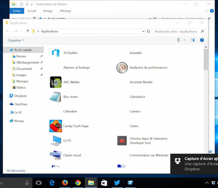Liste des applications Liste des applications