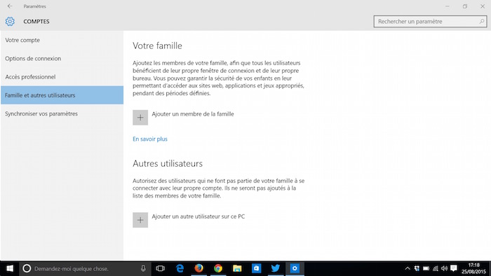 Windows 10 : Ajouter un autre utilisateur sur ce PC
