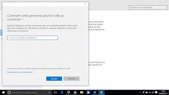 Windows 10 : demande de création d'un compte Microsoft Windows 10 : demande de création d'un compte Microsoft