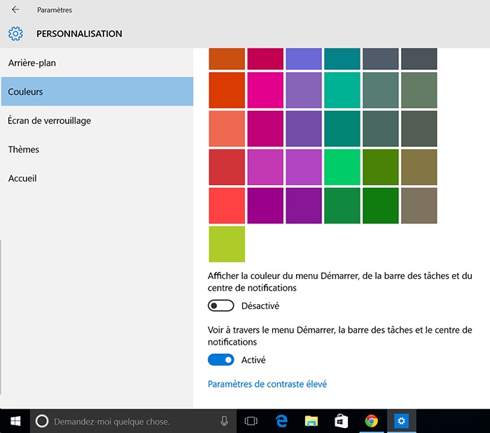 Windows 10 : Personnalisation