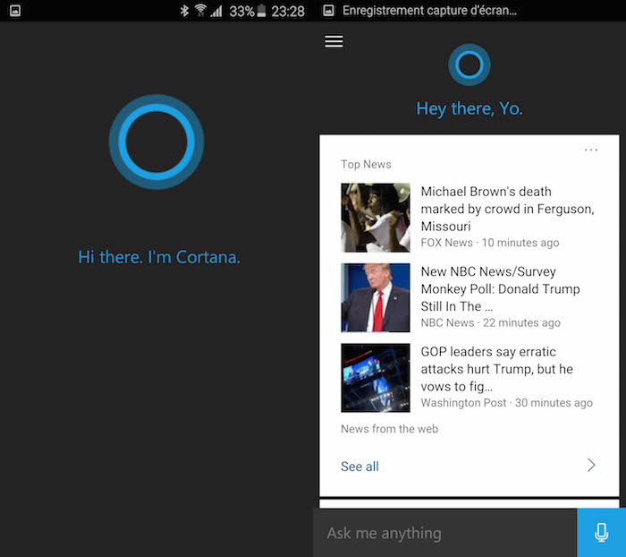Cortana peut maintenant remplacer Google Now sur Android