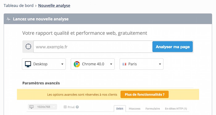 DareBoost : lancement d'une analyse