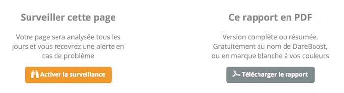 DareBoost :surveillance et rapport