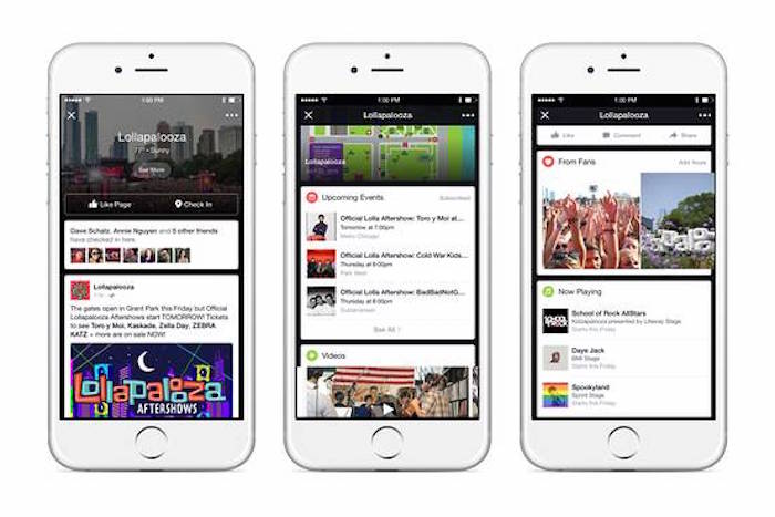 Facebook a utilisé Lollapalooza pour tester une fonctionnalité de live streaming