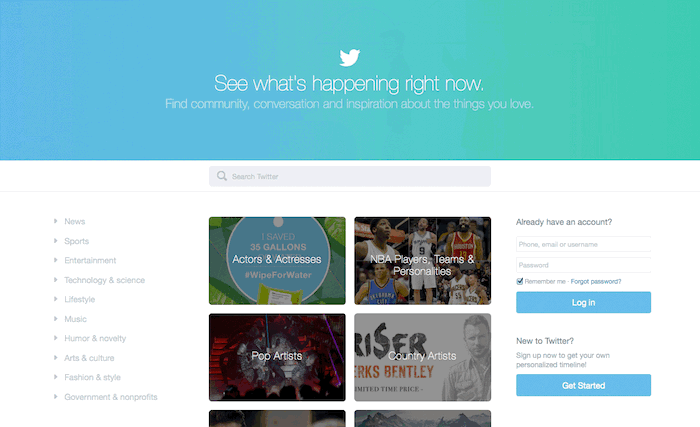 Twitter déploie une nouvelle page d'accueil