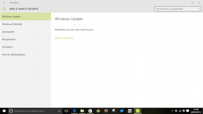 Windows 10 : mises à jour