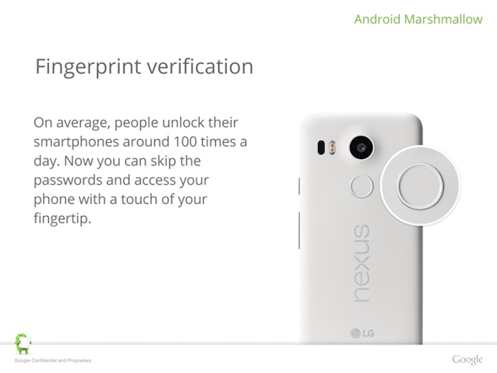 Google Nexus 6P : capteur d'empreintes digitales