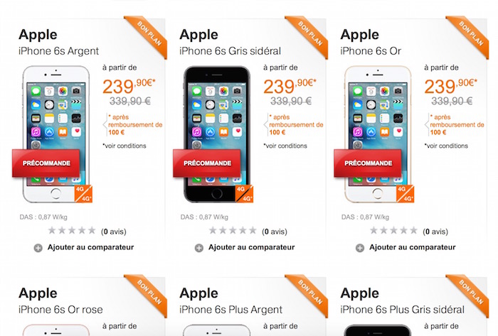 iPhone 6s et iPhone 6s Plus : les précommandes ouvertes sur Orange