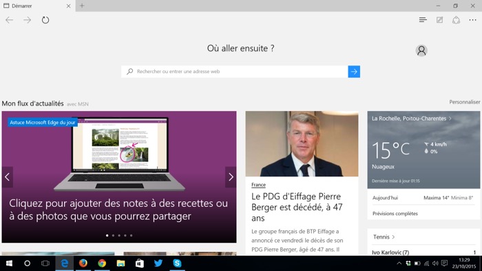 Windows 10 : Microsoft Edge