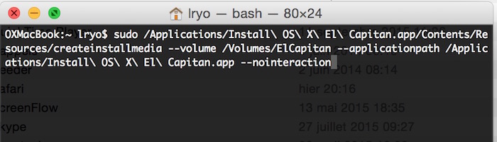 OS X El Capitan : graver depuis le Terminal