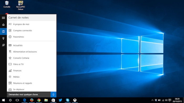 Carnet de notes dans Cortana Carnet de notes dans Cortana