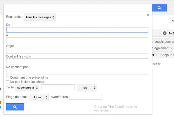 Gmail : outils de recherche