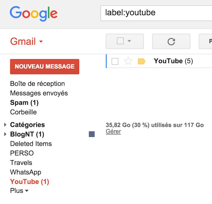 Gmail : filtres