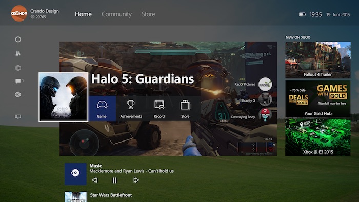 Nouvelle expérience Xbox One : interface inspirée Windows 10