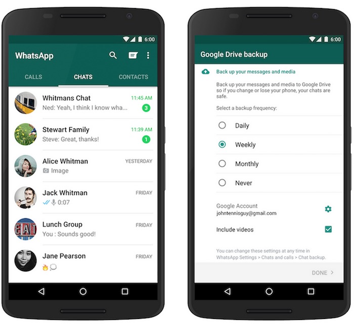 Vous pouvez sauvegarder tous vos messages WhatsApp sur Google Drive