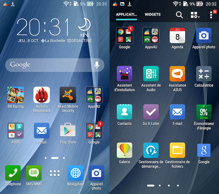 Test ASUS ZenFone 2 : Android 5.0 Lollipop