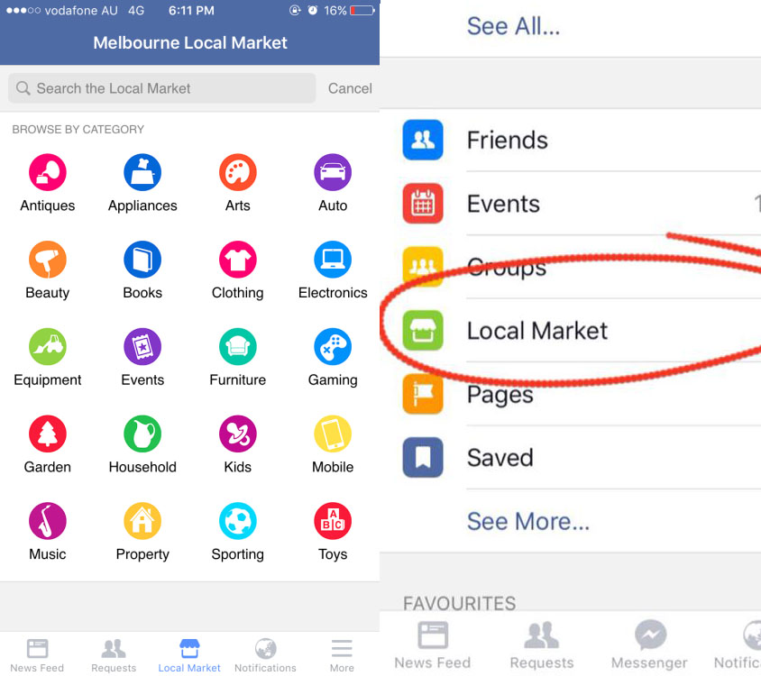 Facebook Local Market