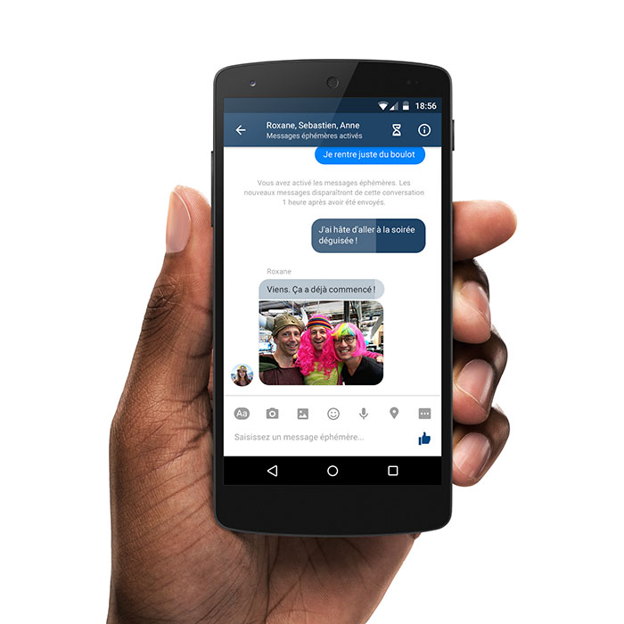 Facebook teste des messages éphémères, comme Snapchat, sur Messenger