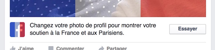 Facebook vous permet de soutenir Paris dans votre photo de profil en un seul clic