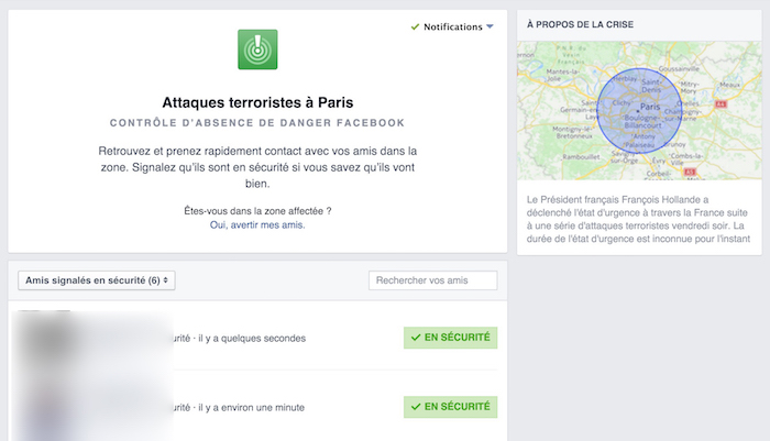 Facebook Safety Check