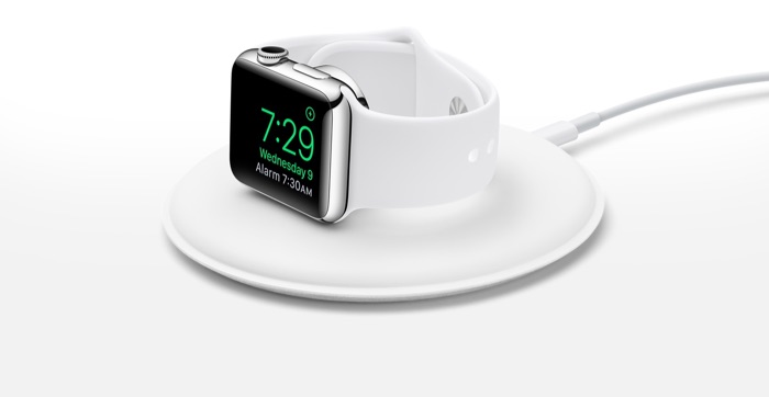 Station de charge magnétique pour Apple Watch en mode table de nuit