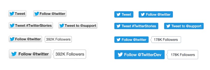 Twitter déploie le nouveau design pour les boutons Tweeter et Suivre