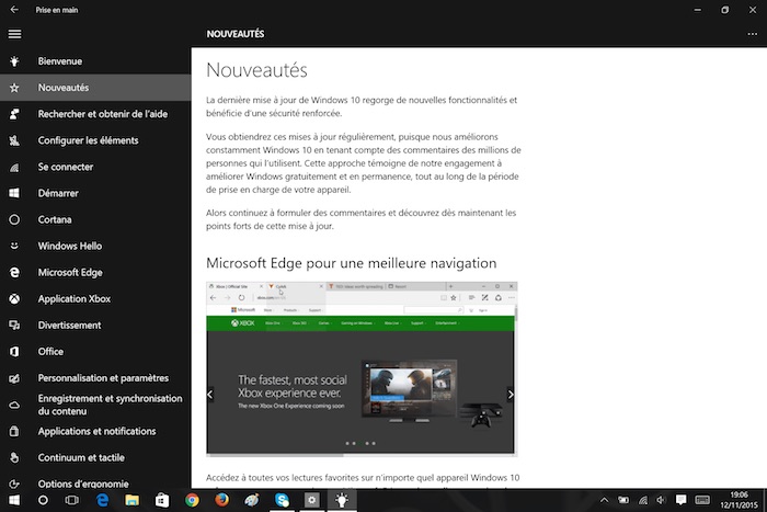 Windows 10 Threshold 2 : nouveautés