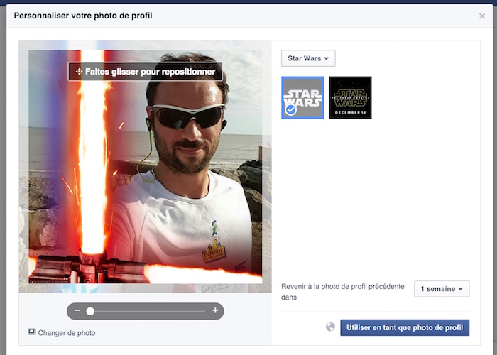 Facebook permet d'ajouter un filtre Star Wars sur votre photo de profil