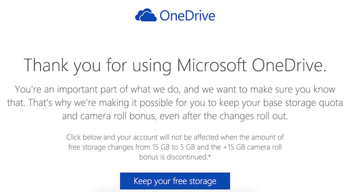 OneDrive : keep your free storage