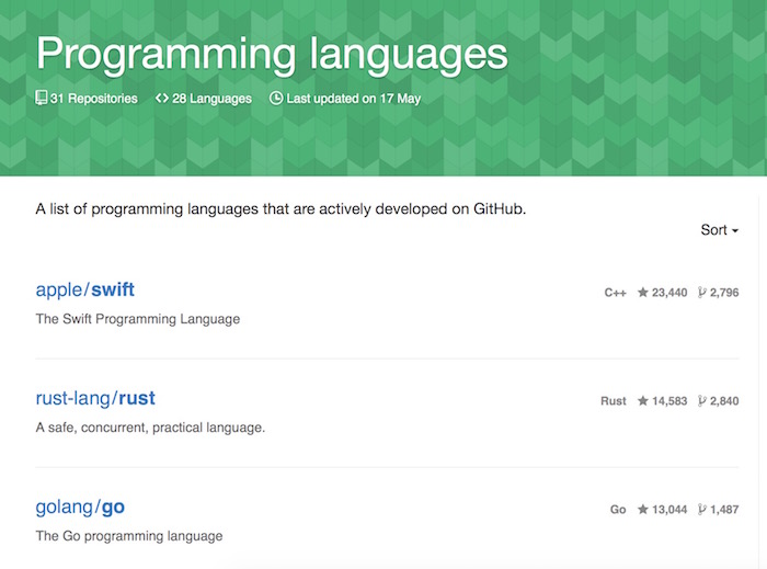 Swift déjà le numéro un des langages sur GitHub