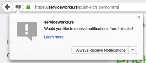 Firefox 44 : autorisation des notifications push