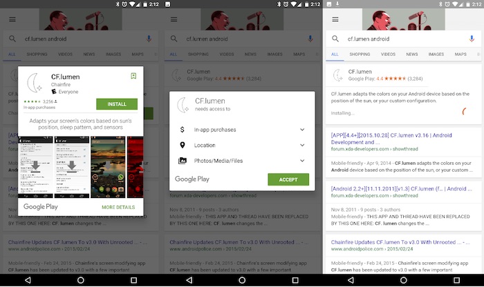 Installer des applications Android depuis les résultats de recherche Google