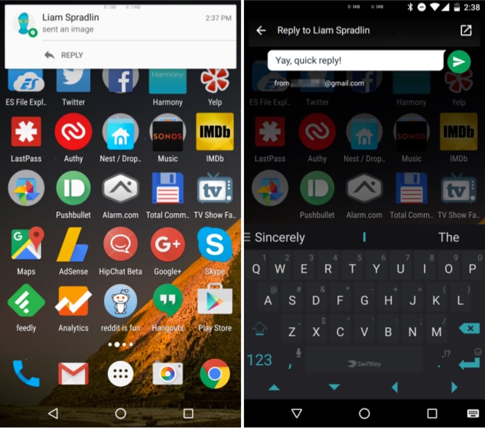 Hangouts 7.0 apporte enfin les réponses rapides sur Android