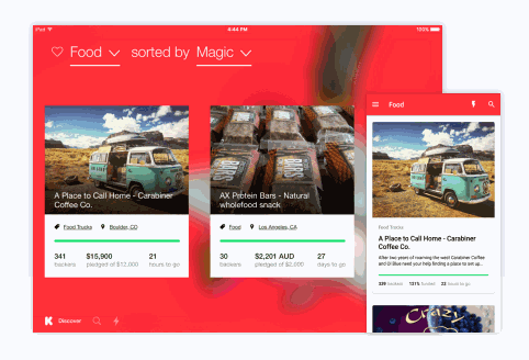 KickStarter sur Android KickStarter sur Android