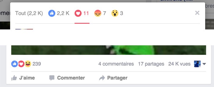Facebook ajoute ses émoticônes de réaction avec le bouton J'aime