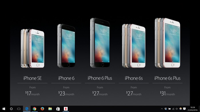 Apple iPhone SE : spécifications
