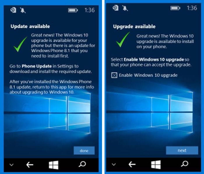 Windows 10 Mobile : 