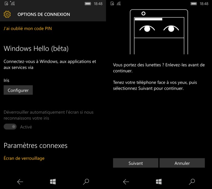 Windows 10 Mobile : Windows Hello