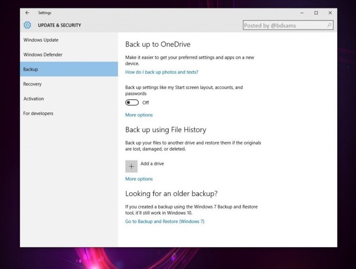 Windows 10 va améliorer les fonctionnalités de sauvegarde sur OneDrive