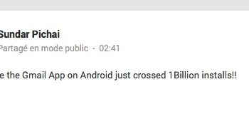 1 milliard cest le nombre de personnes ayant telecharge gmail sur android 1
